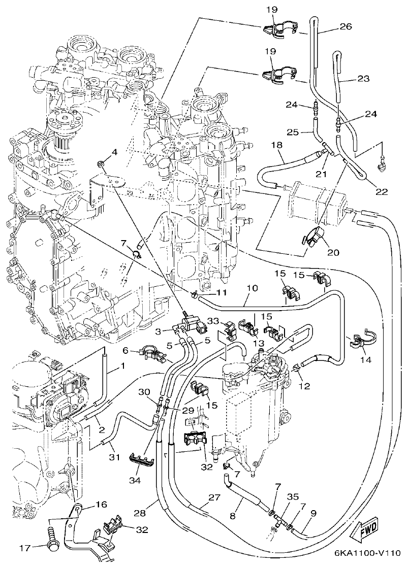 Yamaha F300FST, FL300FST, F300FST2, FL300FST2 INTAKE 2 parts diagram